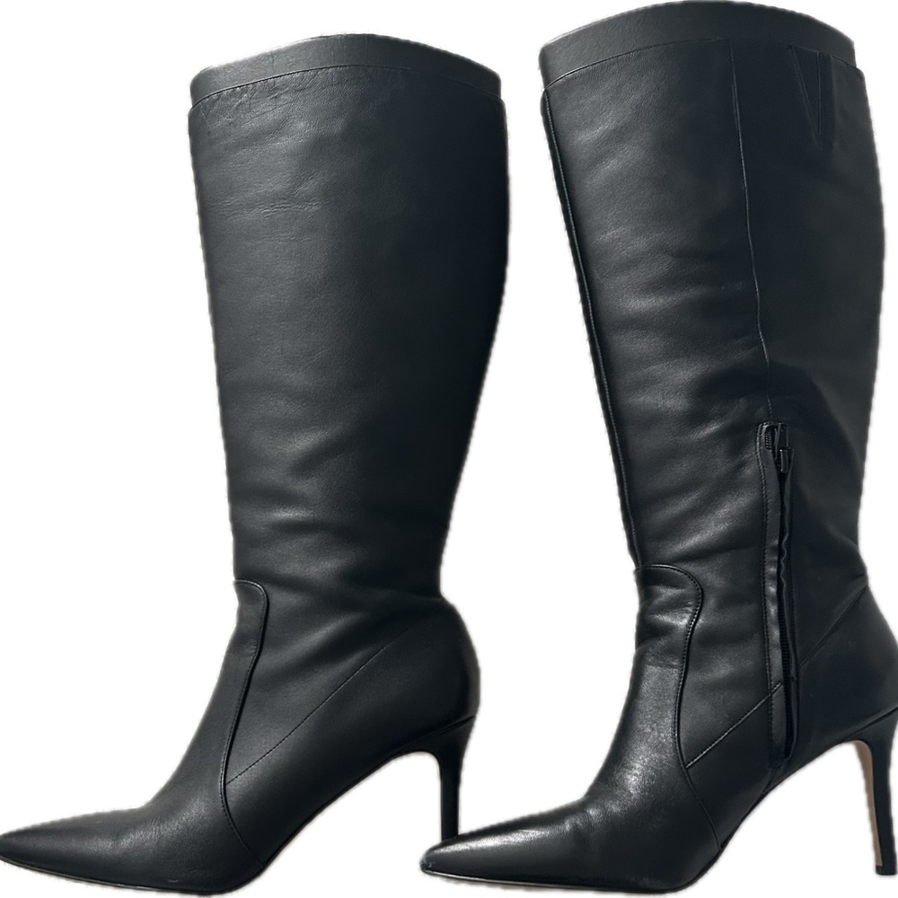 Nine West Elegant Black Knee-High Leather Boots 9M-WC